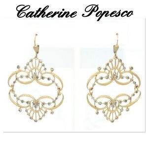 Catherine Popesco Gold Plated Filigree Earrings
